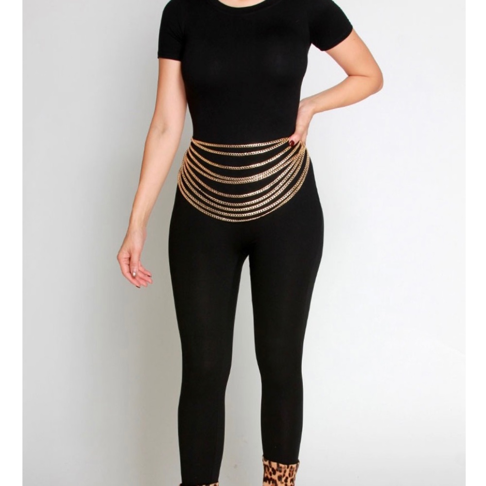 Short sleeve black jumpsuit